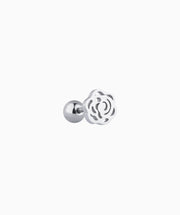 Elegant Hollow Rose Flower Stud - Stainless Steel - Upper Lobe, Helix - Oumo Jewelry