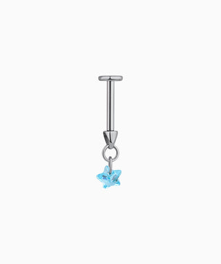 Titanium Star Vertical Helix Flatback Stud - OumoJewelry