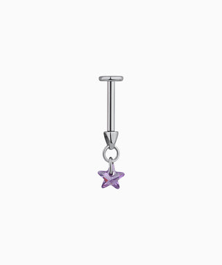 Titanium Star Vertical Helix Flatback Stud - OumoJewelry