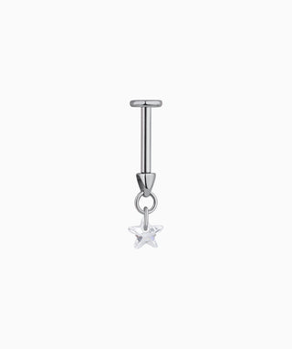 Titanium Star Vertical Helix Flatback Stud - OumoJewelry