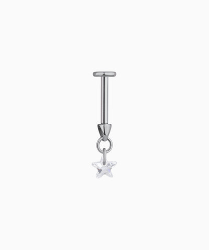 Titanium Star Vertical Helix Stud