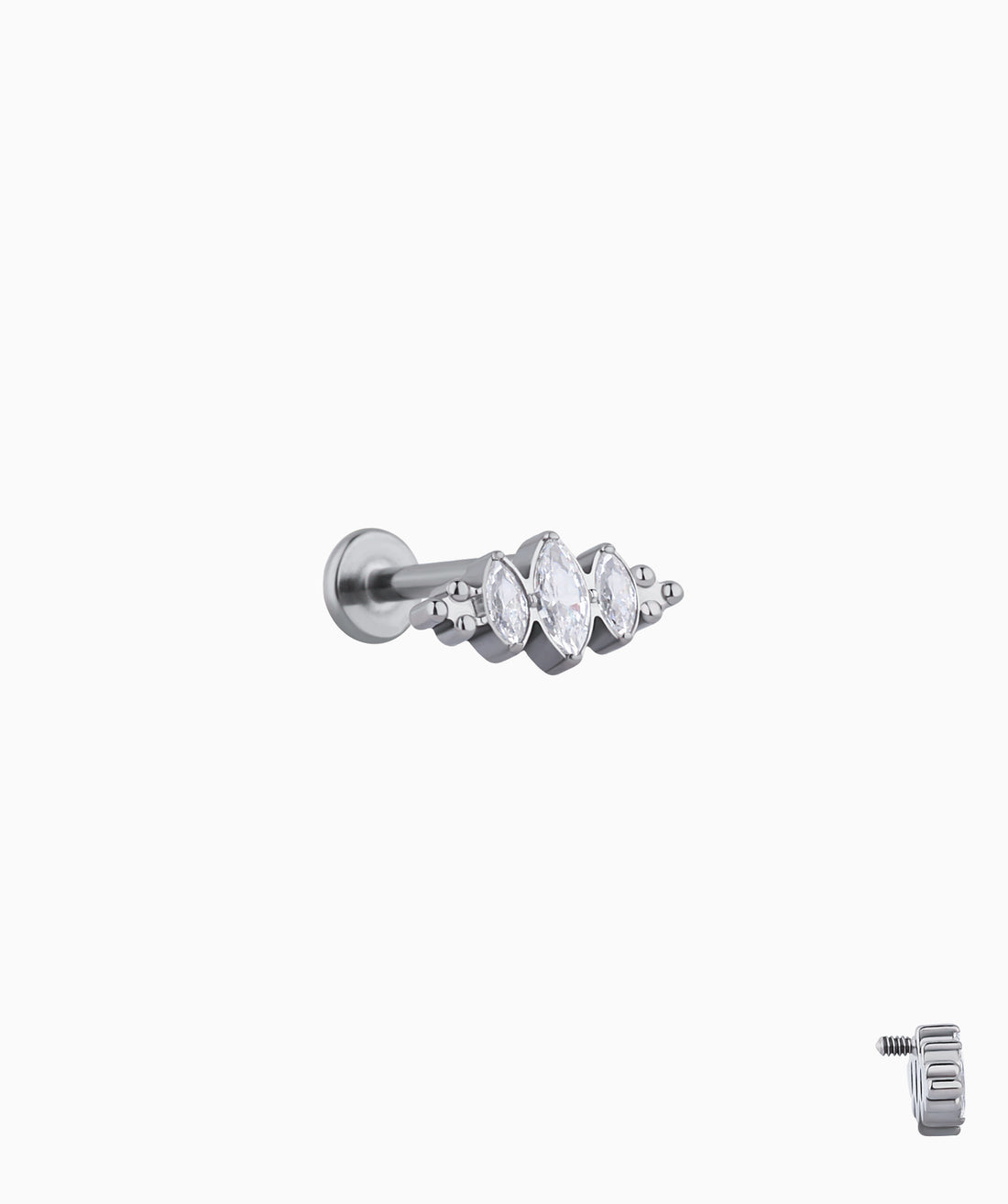 Marquise Titanium Stud