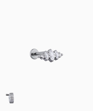 Marquise Titanium Flatback Stud - OumoJewelry