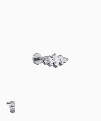 Marquise Titanium Flatback Stud