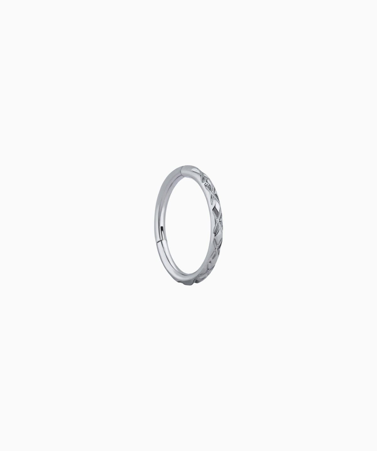 X-Shaped Titanium Clicker Hoop - Titanium - Lobe, Upper Lobe, Helix - Oumo Jewelry