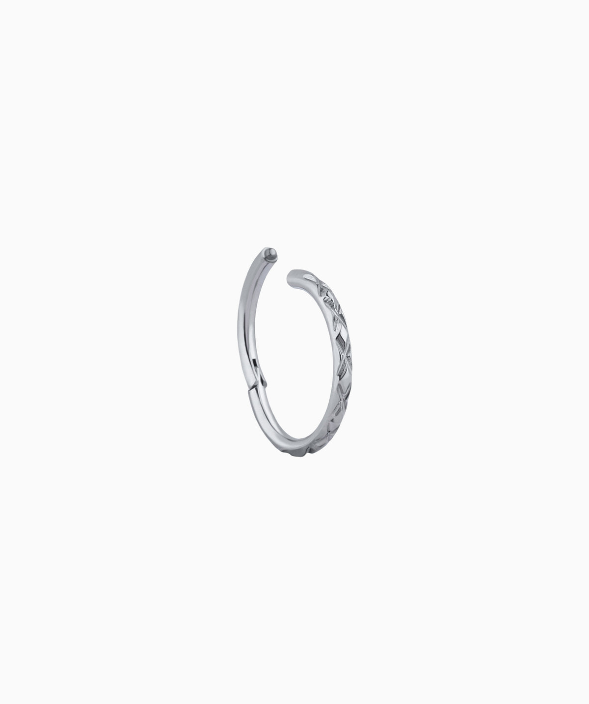 X-Shaped Titanium Clicker Hoop - Titanium - Lobe, Upper Lobe, Helix - Oumo Jewelry