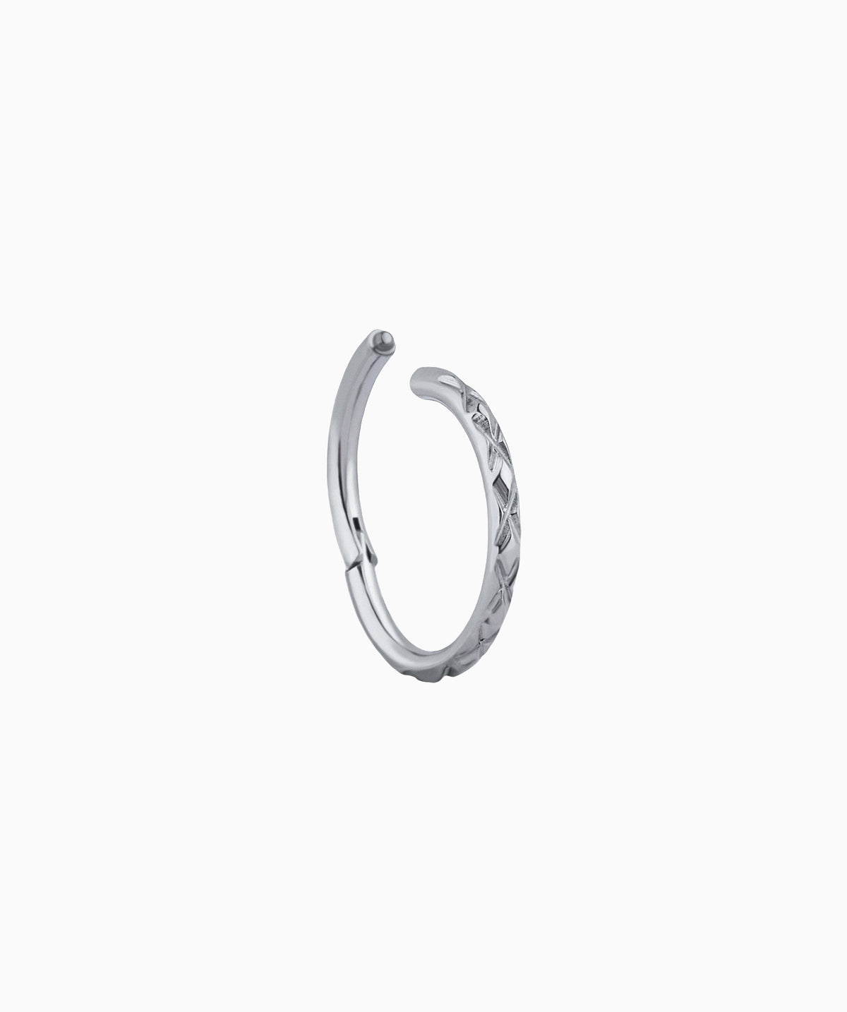 X-Shaped Titanium Clicker Hoop - Titanium - Lobe, Upper Lobe, Helix - Oumo Jewelry