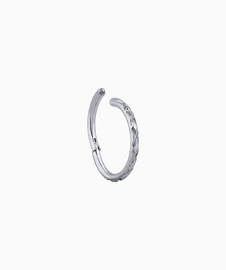 X-Shaped Titanium Clicker Hoop - OumoJewelry