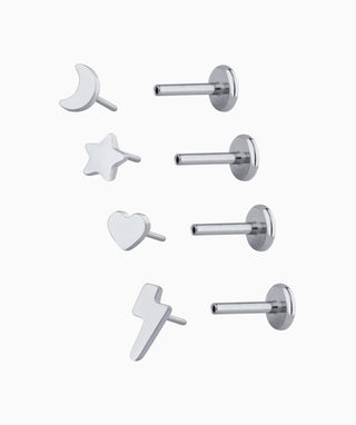 Titanium Galaxy Flatback Stud - OumoJewelry