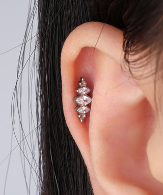 Marquise Titanium Flatback Stud - OumoJewelry