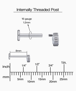 Marquise Titanium Flatback Stud - OumoJewelry