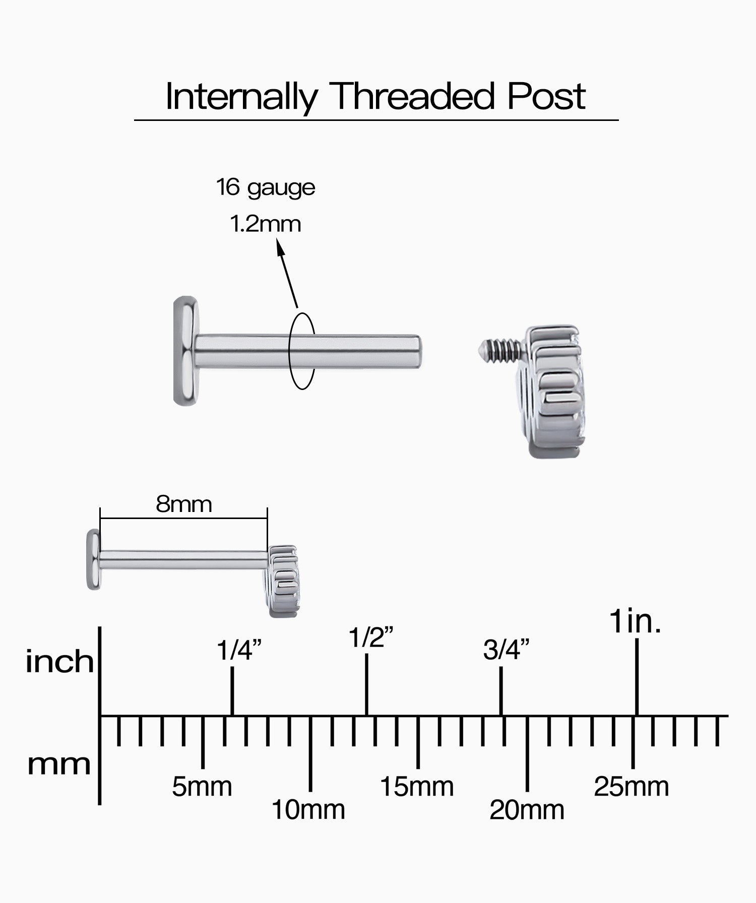 Marquise Titanium Stud