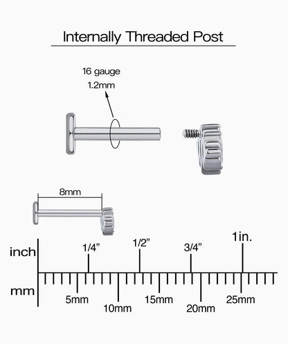 Marquise Titanium Stud