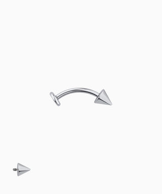 Titanium Cone Flatback Curved Barbell - OumoJewelry