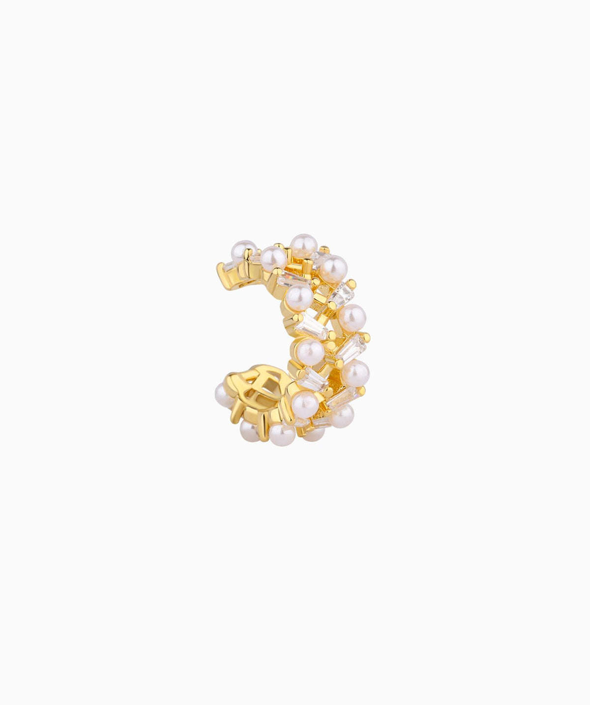 Exquisite Pearl Ear Cuff - Brass - Oumo Jewelry