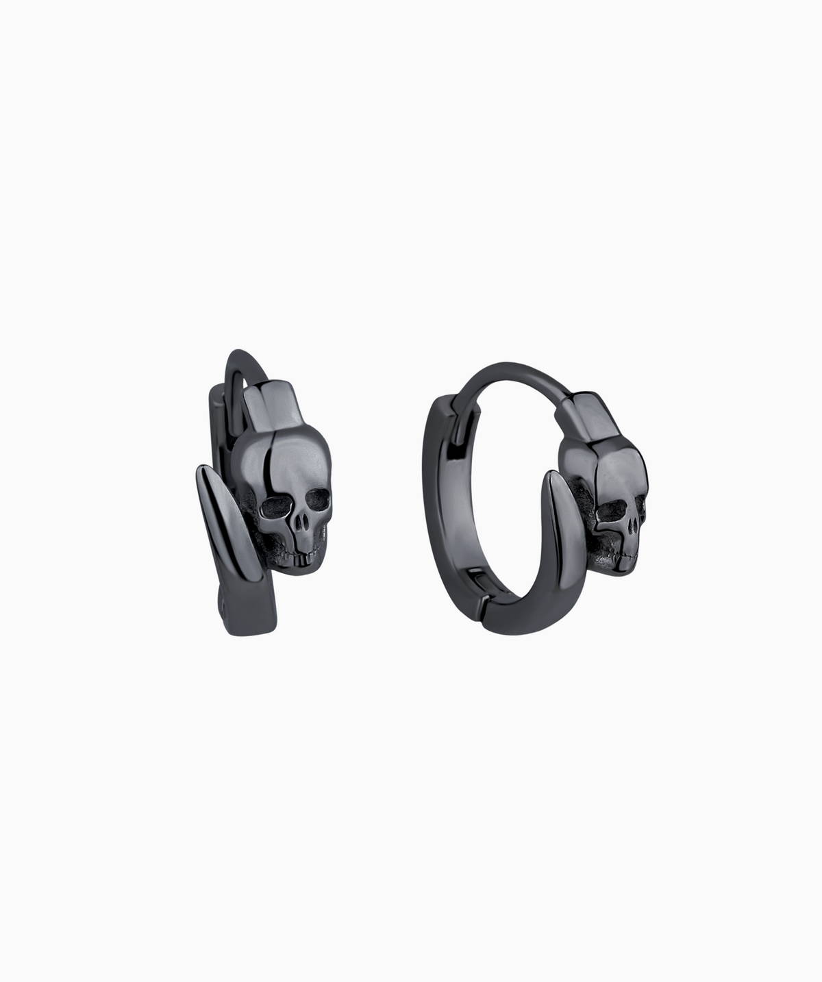 Skull Hoop Earrings - Stainless Steel - Oumo Jewelry