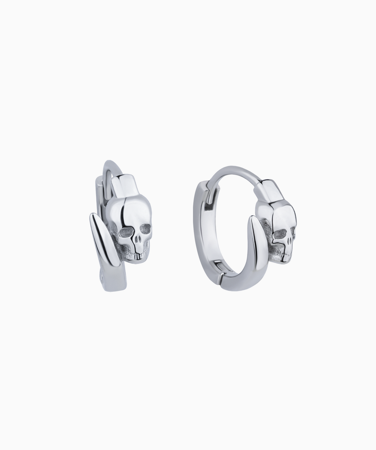 Skull Hoop Earrings - Stainless Steel - Oumo Jewelry