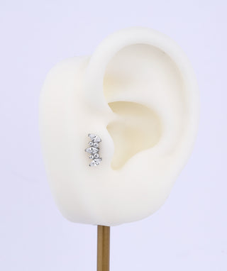Titanium Marquise Crown Flatback Stud - OumoJewelry