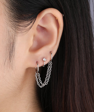Basic Double Chain Earring - OumoJewelry