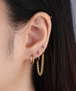 Basic Double Chain Earring - OumoJewelry