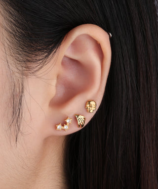 💀Titanium Cool Skull Flatback Stud - OumoJewelry