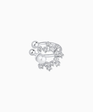 Delicate Snowflake Pearl Ear Cuff - OumoJewelry