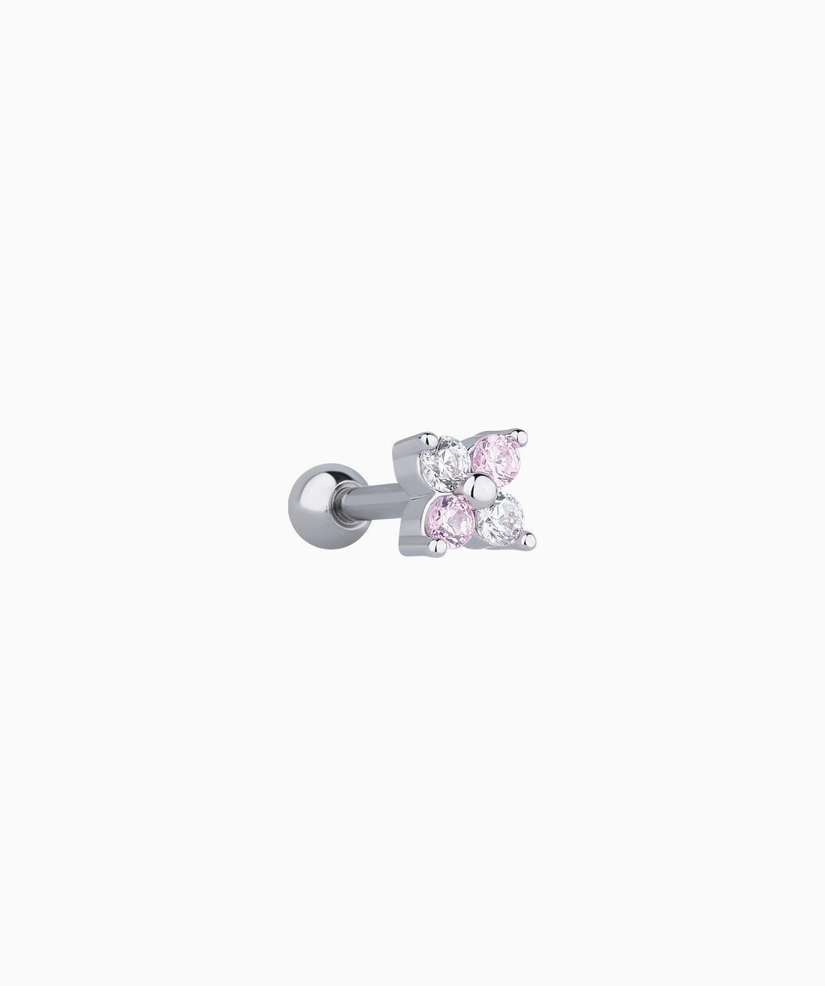 Charm Flower Stud - Stainless Steel - Upper Lobe, Helix, Flat - Oumo Jewelry