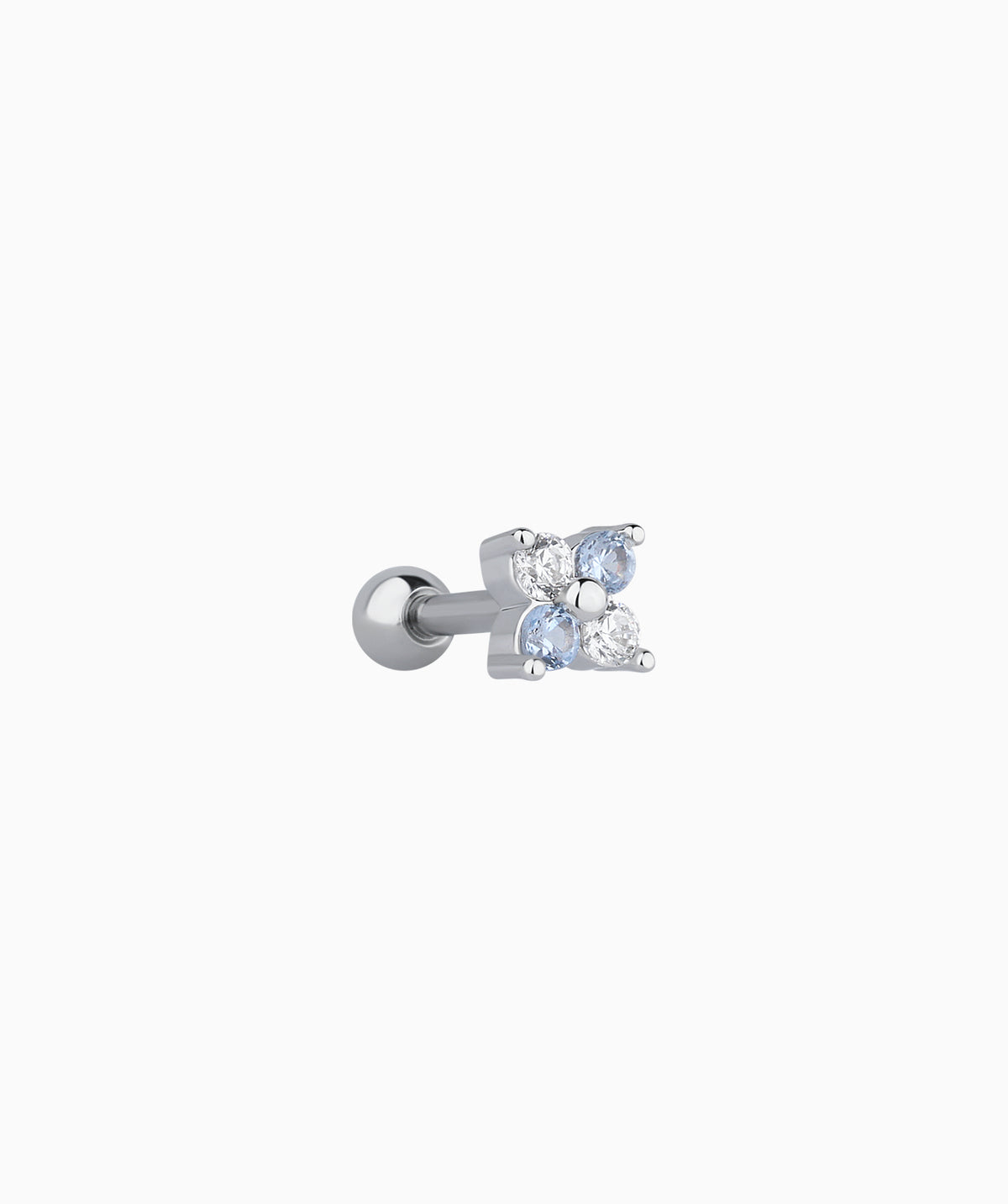 Charm Flower Stud - Stainless Steel - Upper Lobe, Helix, Flat - Oumo Jewelry