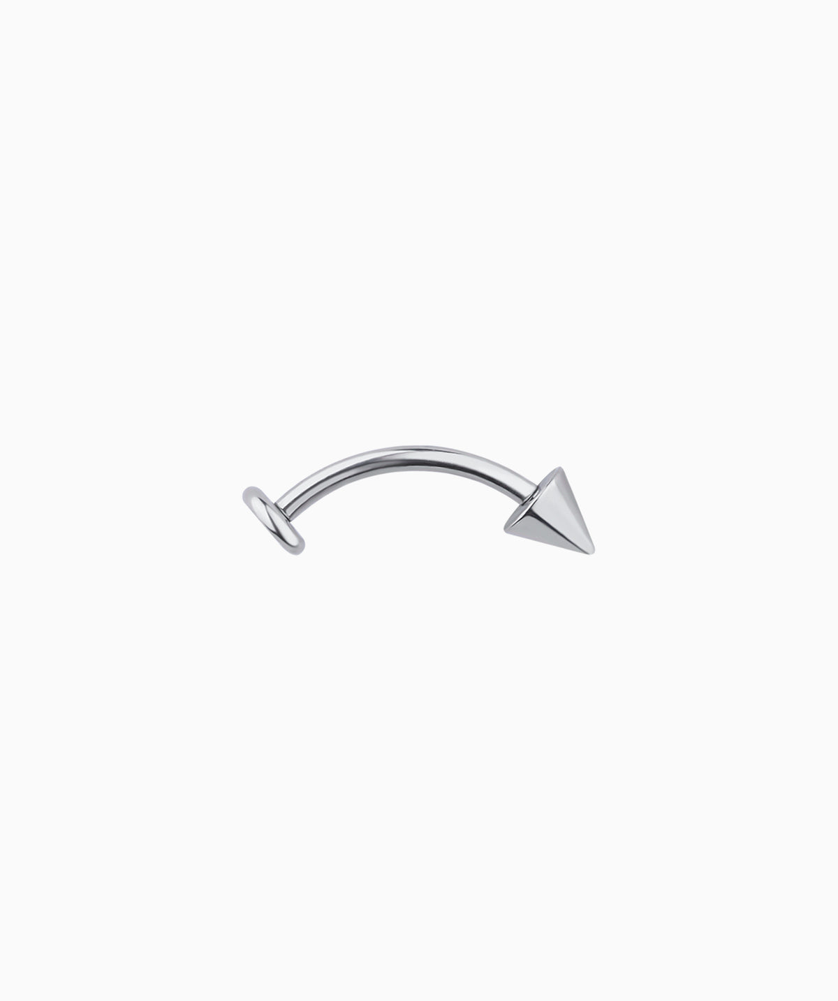 Titanium Cone Flatback Curved Barbell - Titanium - Rook, Eyebrow, Vertical Labret - Oumo Jewelry