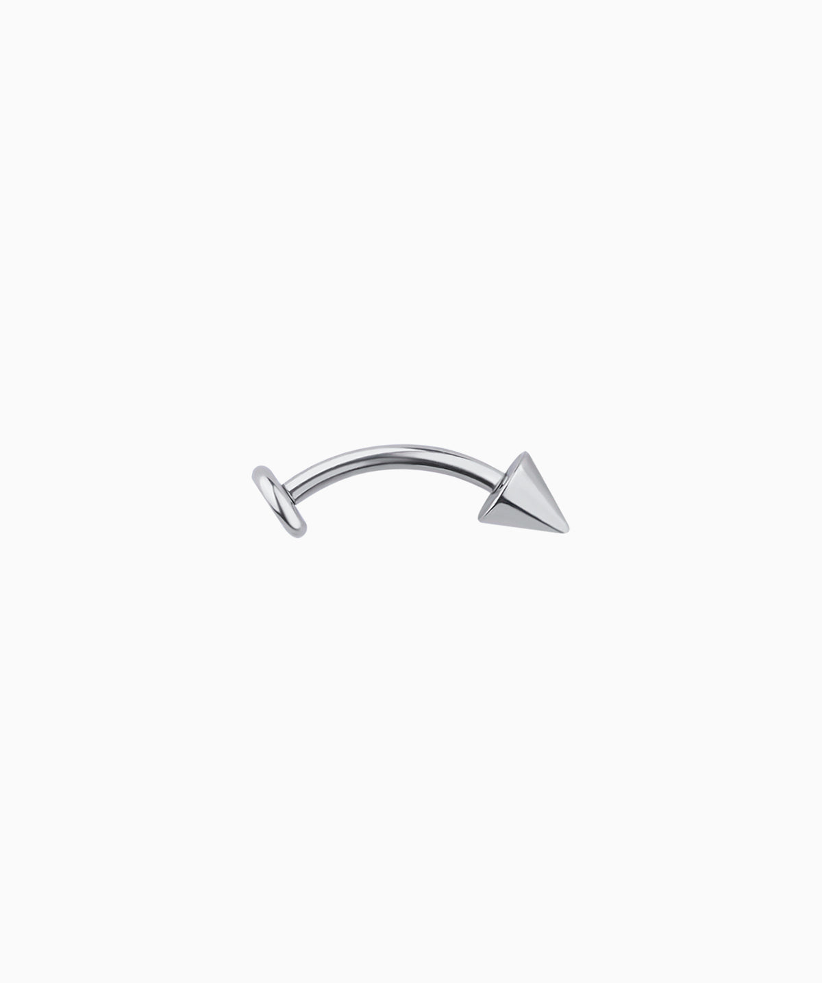 Titanium Cone Flatback Curved Barbell - Titanium - Rook, Eyebrow, Vertical Labret - Oumo Jewelry