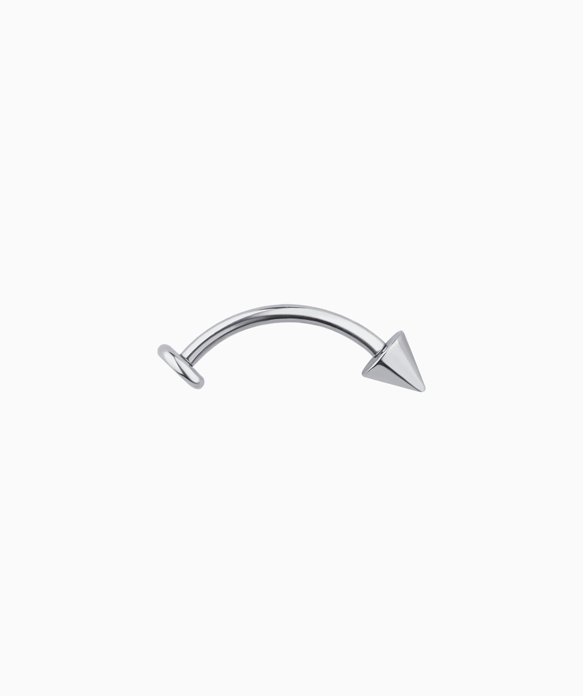 Titanium Cone Flatback Curved Barbell - Titanium - Rook, Eyebrow, Vertical Labret - Oumo Jewelry