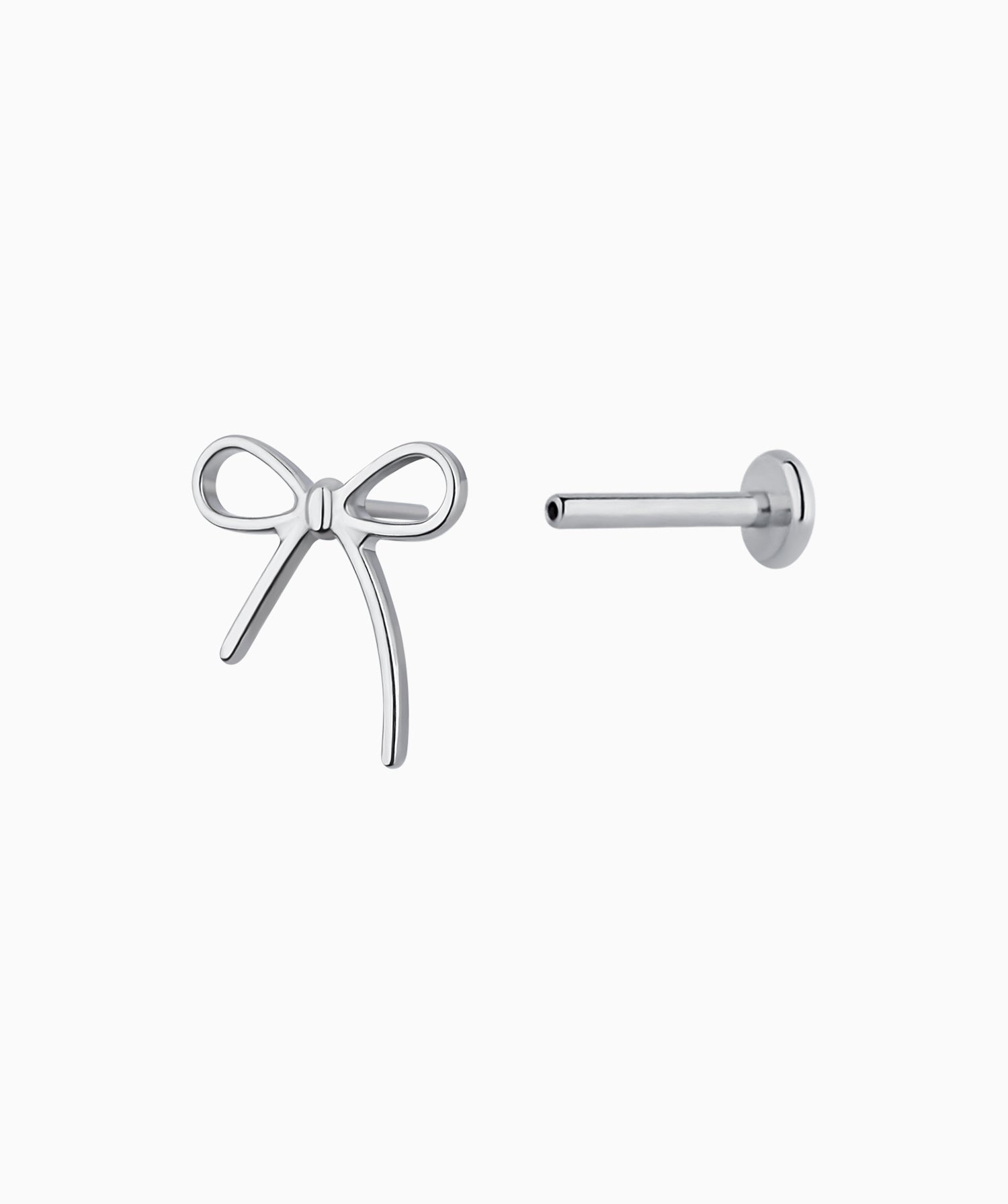 Titanium Playful Bow Stud