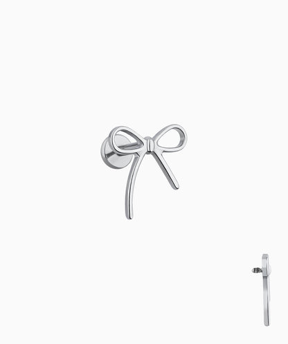 Titanium Playful Bow Stud