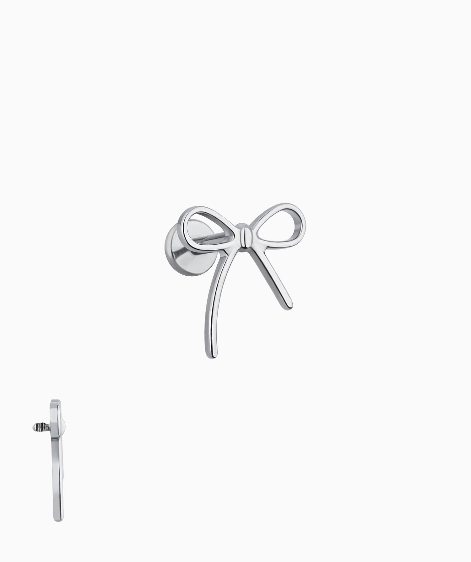 Titanium Playful Bow Stud