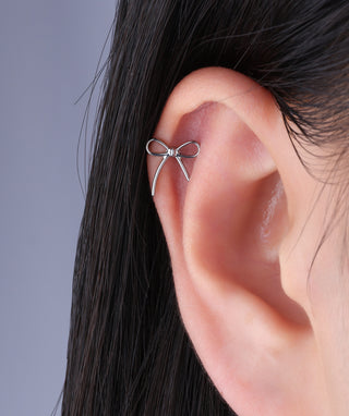 Titanium Playful Bow Flatback Stud - OumoJewelry