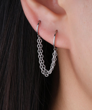 Basic Double Chain Earring - OumoJewelry