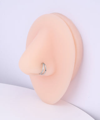 Shiny Double Layer Clicker Hoop - OumoJewelry