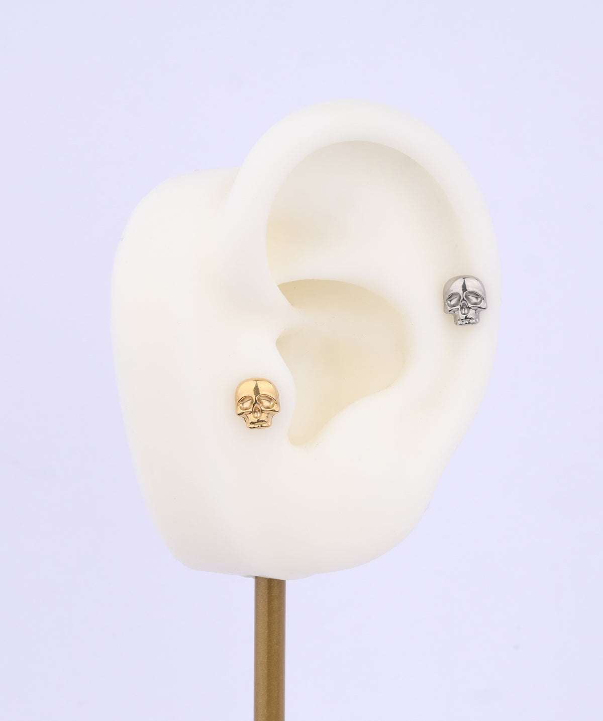 Titanium Cool Skull Flatback Stud - Titanium - Helix, Upper Lobe, Conch - Oumo Jewelry