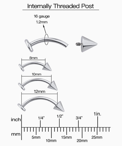 Titanium Cone Curved Barbell