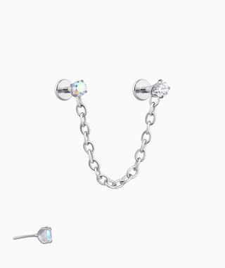 Titanium Charm Gem Flatback Chain - OumoJewelry