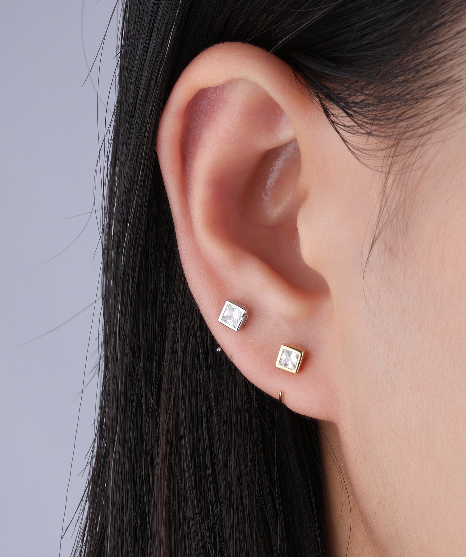 Square Gemstone Earrings