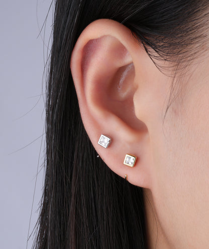 Square Gemstone Earrings