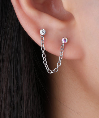Titanium Charm Gem Flatback Chain - OumoJewelry