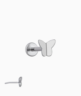 Titanium Simple Butterfly Flatback Stud - OumoJewelry