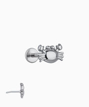 Titanium Crab Flatback Stud - Titanium - Helix, Upper Lobe, Conch - Oumo Jewelry