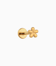 Titanium Flower Flatback Stud - Titanium - Helix, Forward Helix, Upper Lobe - Oumo Jewelry