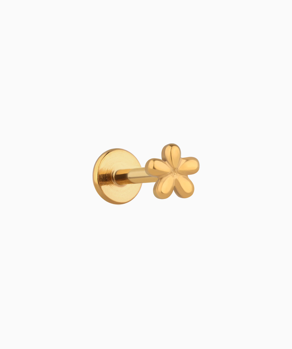 Titanium Flower Flatback Stud - Titanium - Helix, Forward Helix, Upper Lobe - Oumo Jewelry
