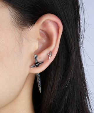 Titanium Sword Flatback Stud - OumoJewelry