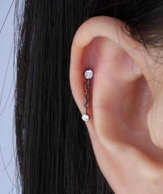 Titanium Round Gemstone Flatback Drop - OumoJewelry