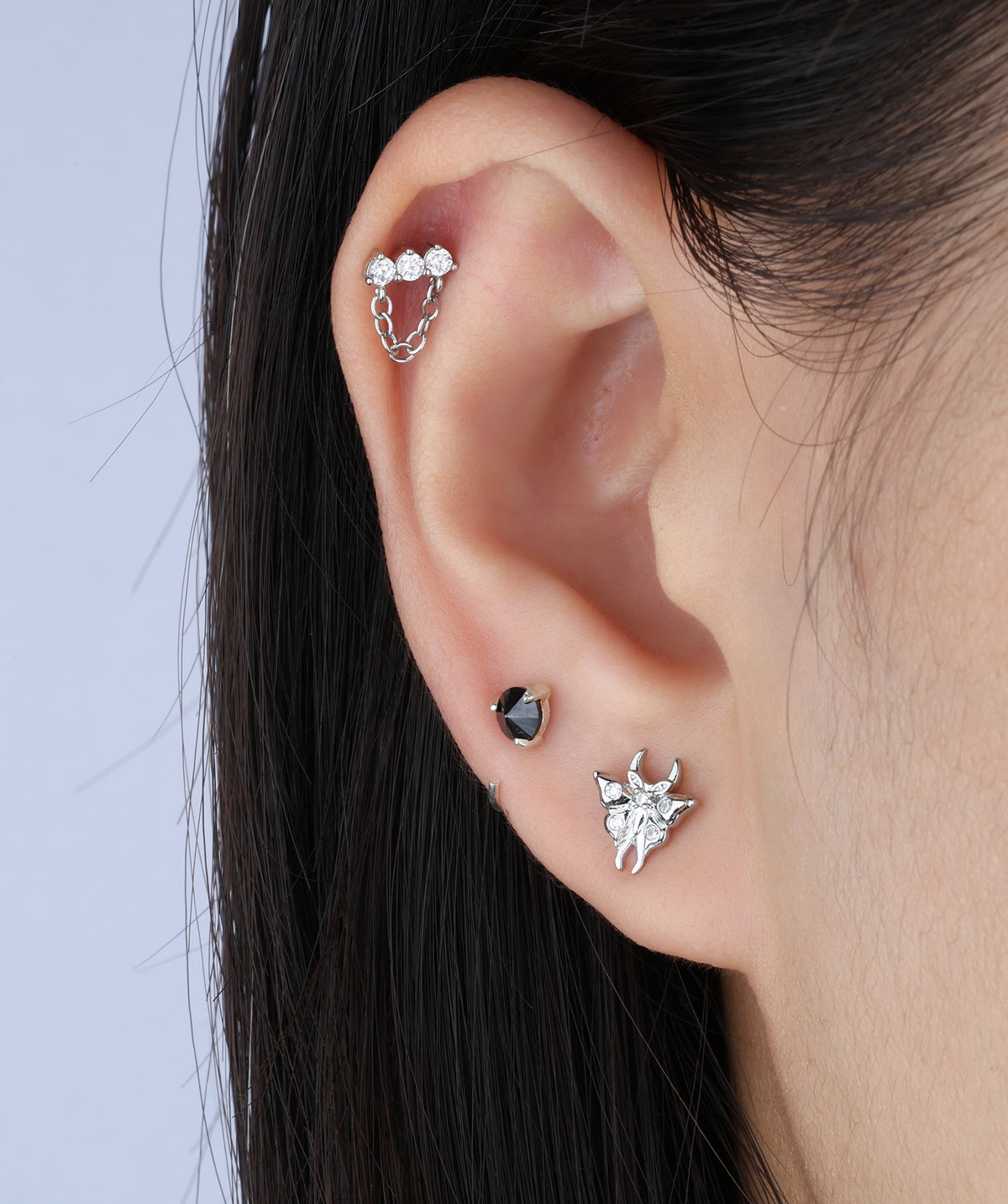 Devil Butterfly Stud - Stainless Steel - Upper Lobe, Helix - Oumo Jewelry